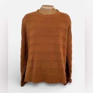 Cupcakes and Cashmere Crewneck Sweater Women's MED Rust Pullover Chunky Knit